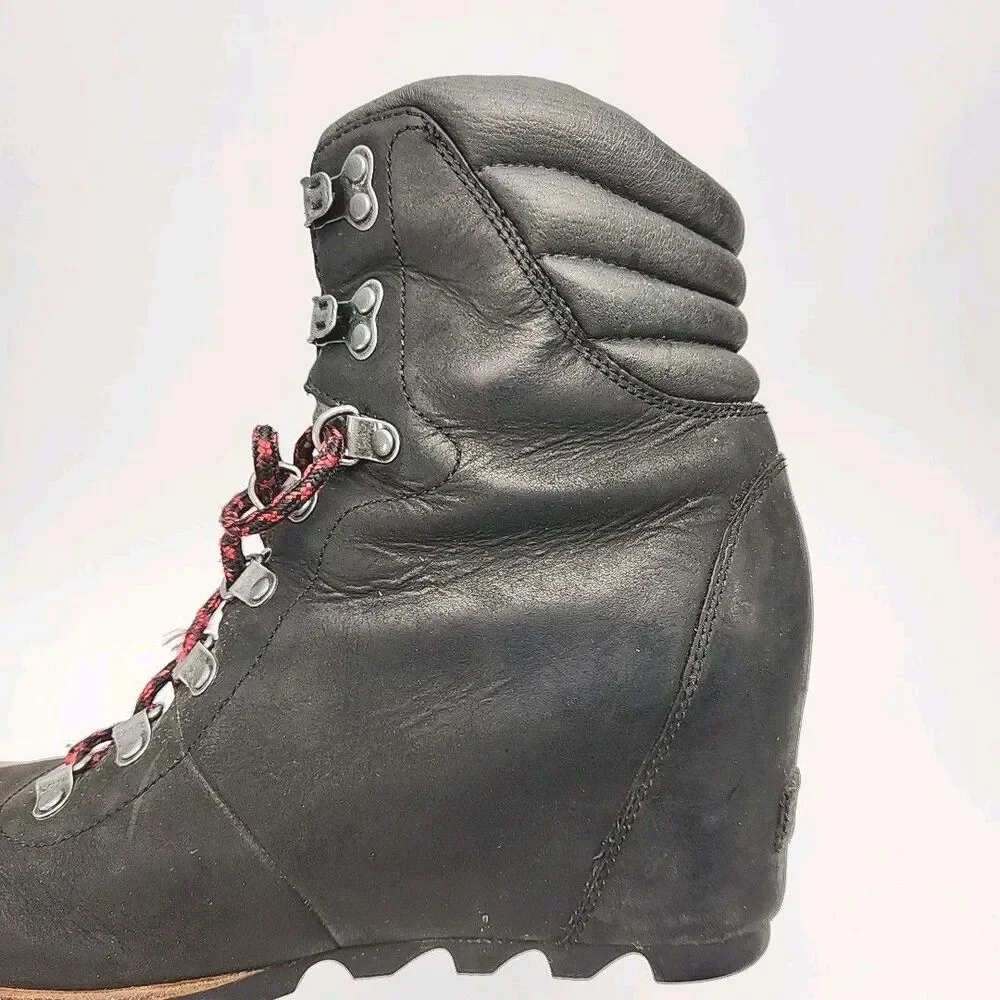 Sorel Boots Winter Snow Women Sz 10 Black Leather 2.5